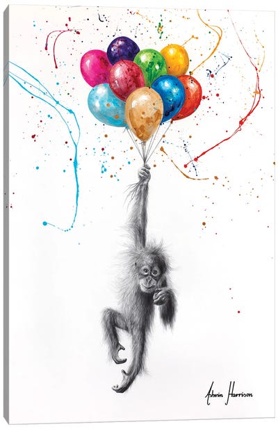 Orangutan Upon A Time Canvas Art Print - Balloons