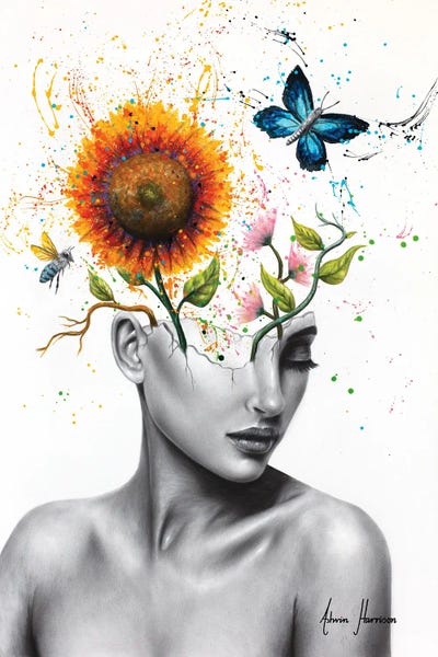 Butterflies and Flowers: Wild Garden Girl by Ashvin Harrison