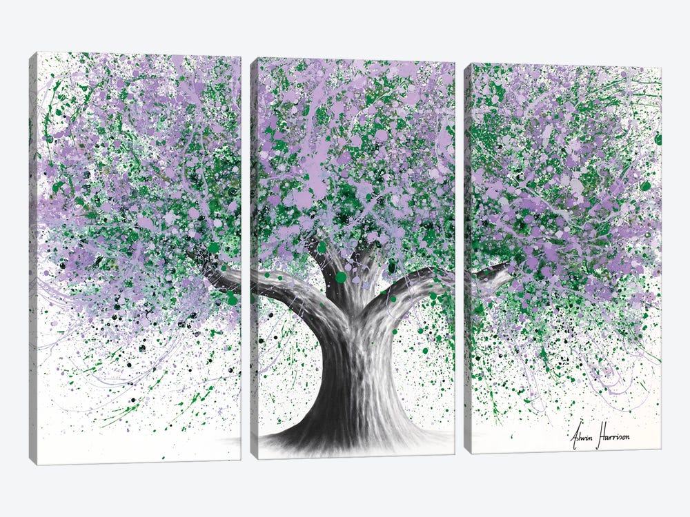Country Lavender Tree by Ashvin Harrison 3-piece Canvas Art