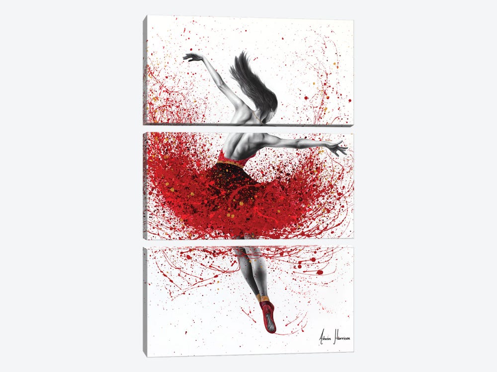 Scarlet Sensation by Ashvin Harrison 3-piece Canvas Wall Art