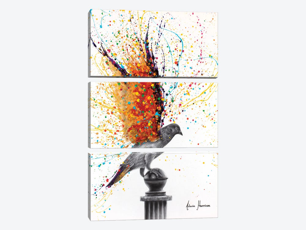City Summer Bird by Ashvin Harrison 3-piece Canvas Art Print