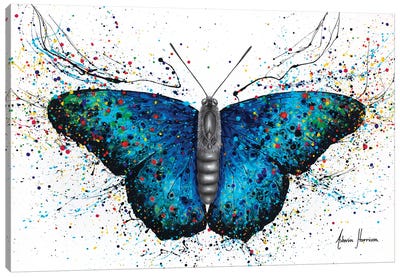 Sparkling City Butterfly Canvas Art Print - Hyper-Realistic & Detailed Drawings