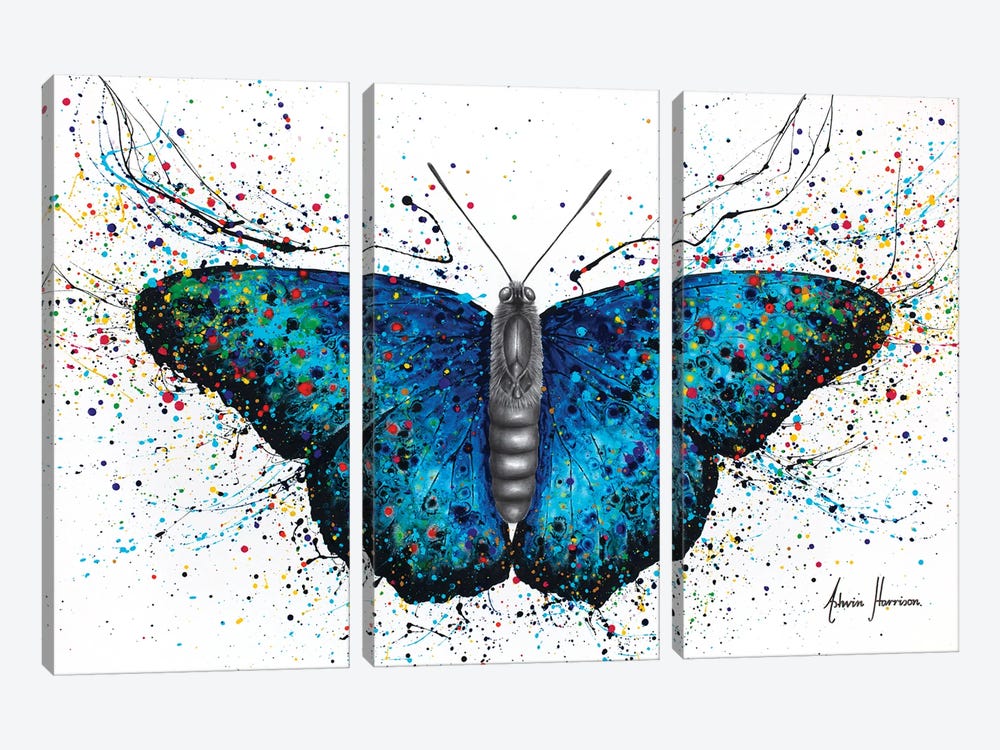 Sparkling City Butterfly by Ashvin Harrison 3-piece Canvas Art Print