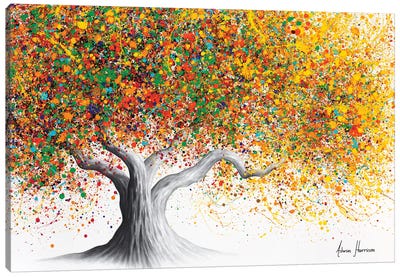 Vivid Energy Tree Canvas Art Print - Hyper-Realistic & Detailed Drawings