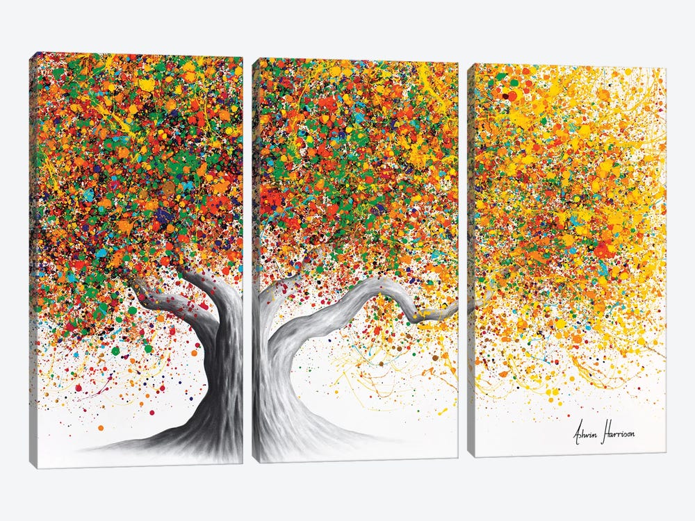 Vivid Energy Tree by Ashvin Harrison 3-piece Art Print