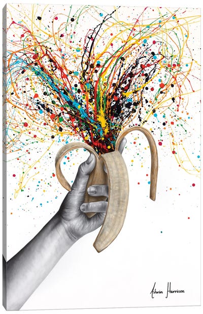 Peel And Reveal Canvas Art Print - Banana Art