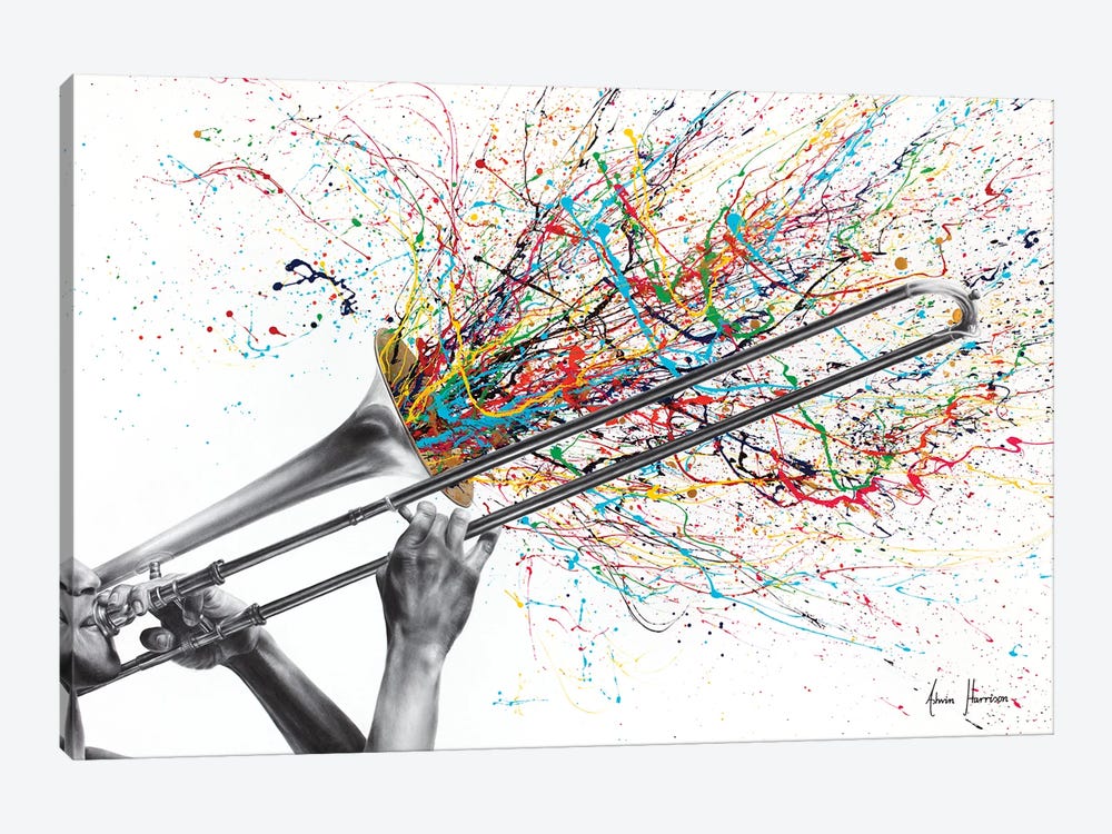 Trombone Solo by Ashvin Harrison 1-piece Art Print
