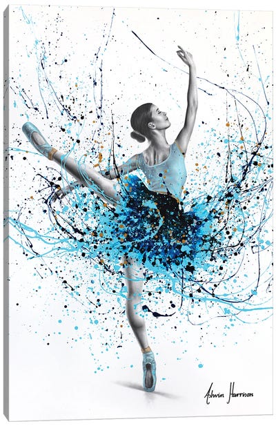 Blue Sky Dancer Canvas Art Print - Ballet Art