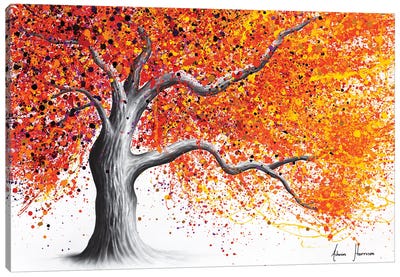 Left Summer Park Tree Canvas Art Print - Hyper-Realistic & Detailed Drawings