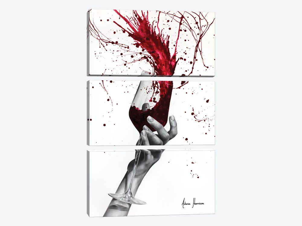 Deep Red Swirl by Ashvin Harrison 3-piece Art Print
