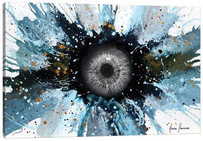 Abstract Universe - Moon In The Eye Canvas Art Print - Eyes