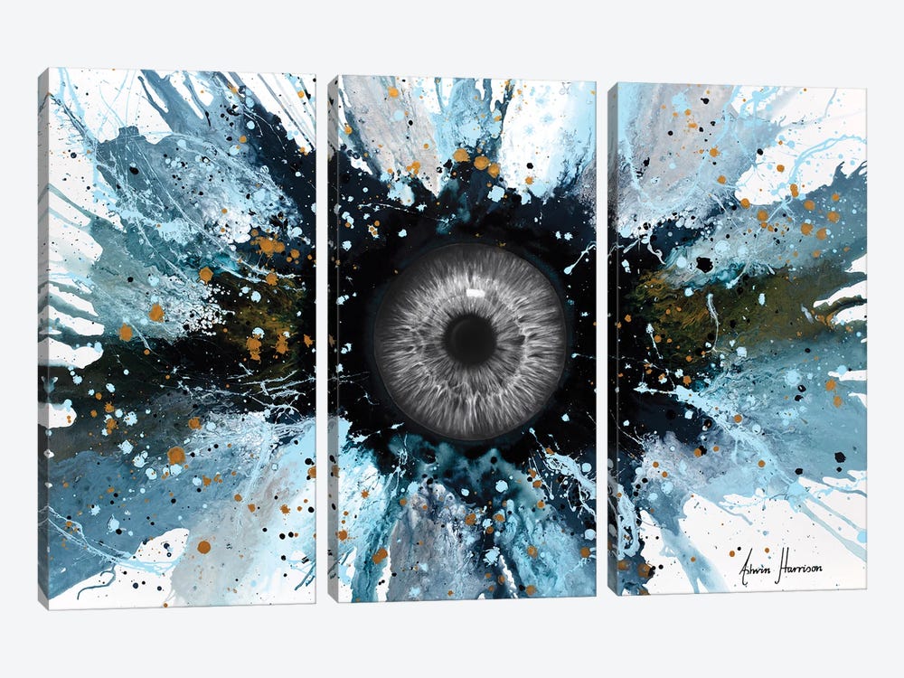 Abstract Universe - Moon In The Eye by Ashvin Harrison 3-piece Canvas Art