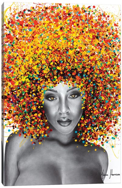 Her Rainbow Soul Canvas Art Print - Hyper-Realistic & Detailed Drawings