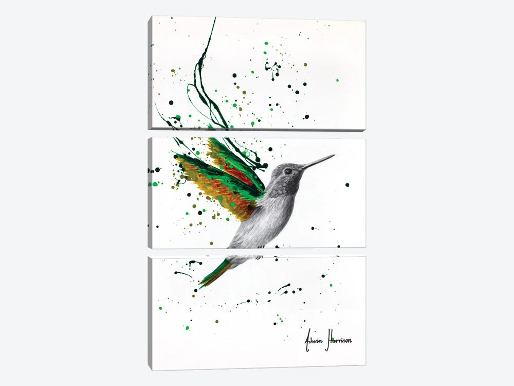 Healing Hummingbird by Ashvin Harrison 3-piece Canvas Artwork