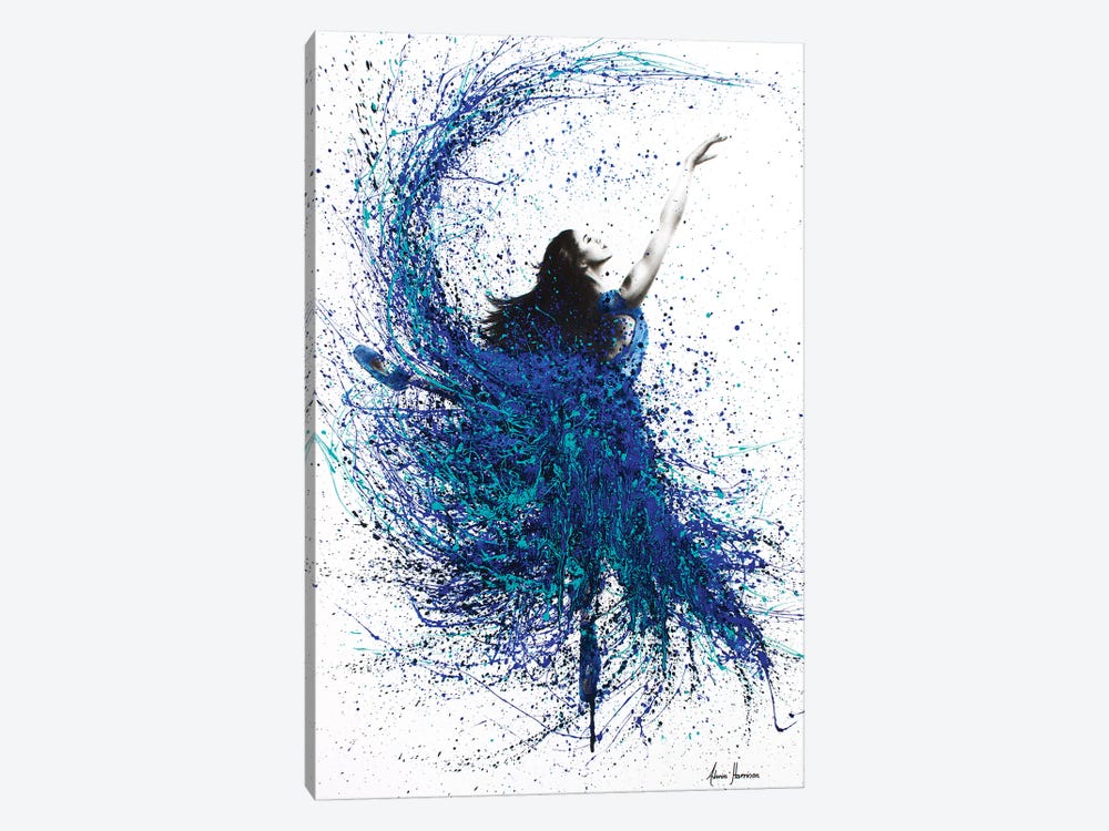 Teal Wave Dance by Ashvin Harrison 1-piece Canvas Print