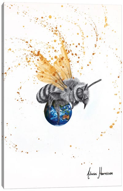 World Bee Canvas Art Print - Earth Art