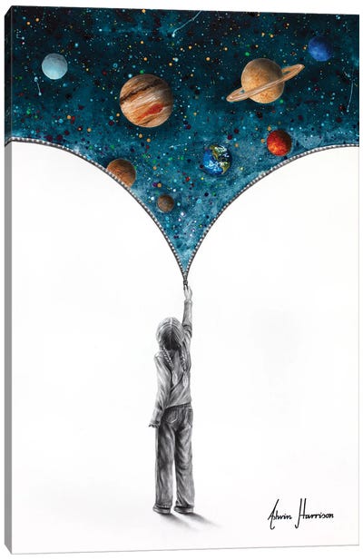The Dream Of Space Canvas Art Print - Hyper-Realistic & Detailed Drawings