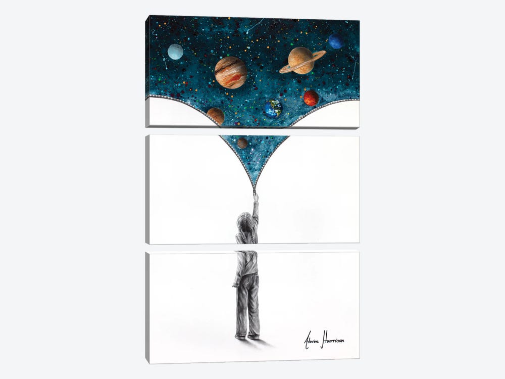 The Dream Of Space by Ashvin Harrison 3-piece Canvas Art Print
