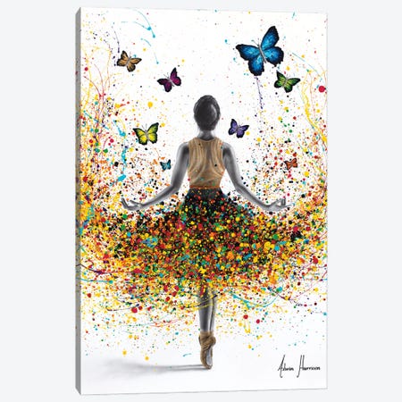 Rainbow Butterfly Ballerina Canvas Print #VIN1092} by Ashvin Harrison Canvas Artwork