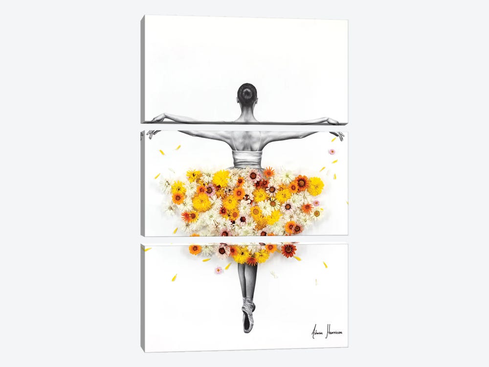 Flower Ballerina by Ashvin Harrison 3-piece Canvas Art Print