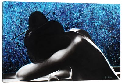 The Last Night Canvas Art Print - Blue Nude Collection