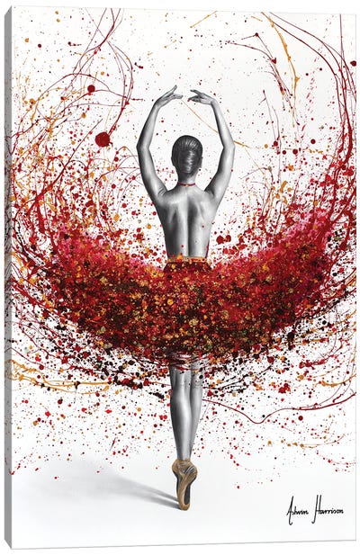 Glamorous Gala Dance Canvas Art Print - Black, White & Red Art