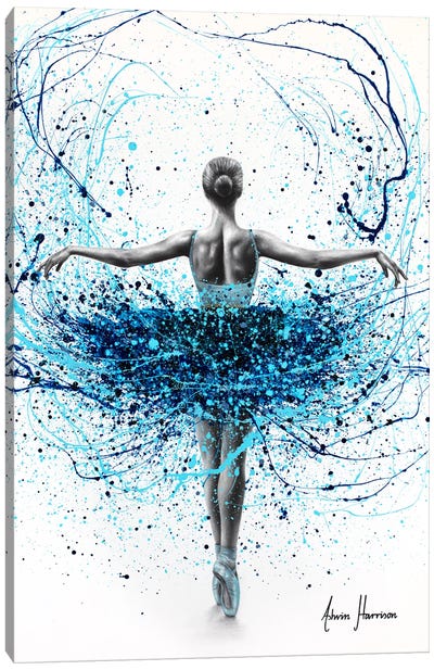 Whimsical Water Dancer Canvas Art Print - Teal Art