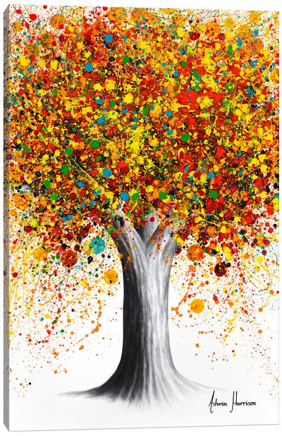 Rainbow Candy Tree Canvas Art Print - Hyper-Realistic & Detailed Drawings