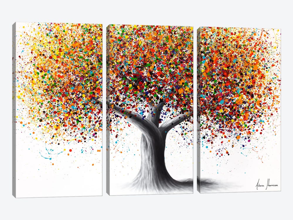 Peace Tree by Ashvin Harrison 3-piece Canvas Artwork