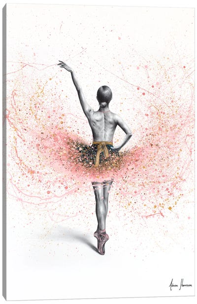 Barre Bella Ballerina Canvas Art Print - Hyper-Realistic & Detailed Drawings