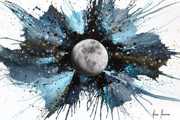 Hyper-Realistic & Detailed Drawings: Abstract Universe- March Moon by Ashvin Harrison
