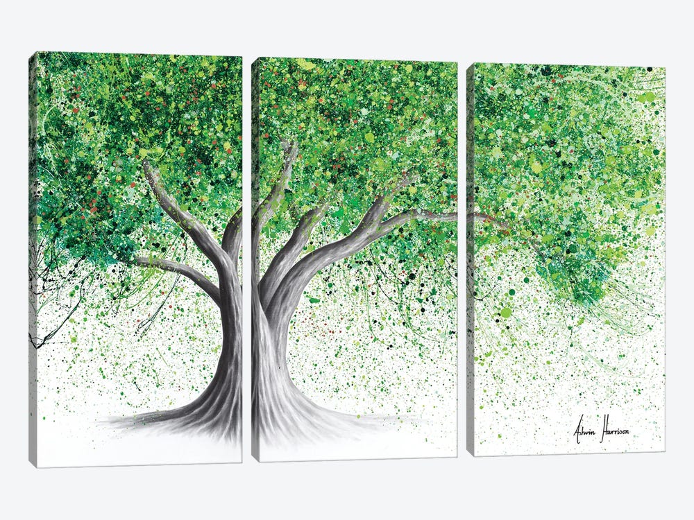 Emerald Spring Tree by Ashvin Harrison 3-piece Canvas Wall Art