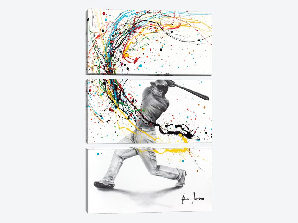 Baseball Buzz by Ashvin Harrison 3-piece Canvas Art
