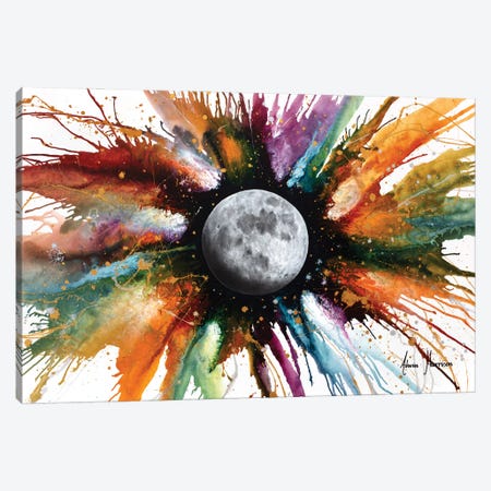Abstract Universe- Rainbow Moon Canvas Print #VIN1143} by Ashvin Harrison Canvas Artwork