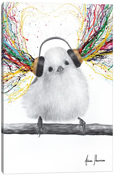 Happy Fluffy- Funky Beats Canvas Art Print - Hyper-Realistic & Detailed Drawings