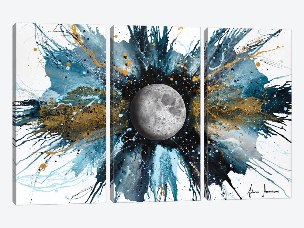 Abstract Universe- Beyond The Moon by Ashvin Harrison 3-piece Art Print