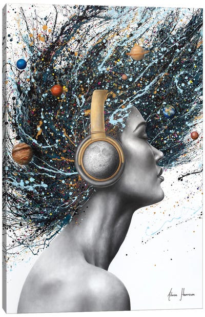 Musical Universe Canvas Art Print - Hyper-Realistic & Detailed Drawings