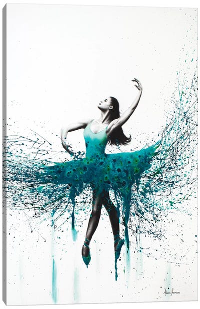 Turquoise Twist Canvas Art Print - Ballet Art