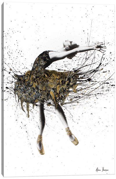 Black Swan Night Canvas Art Print - Ballet Art