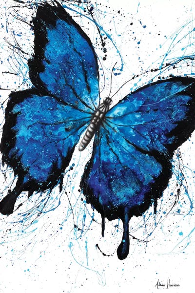 Black & White & Blue: Beach Butterfly by Ashvin Harrison