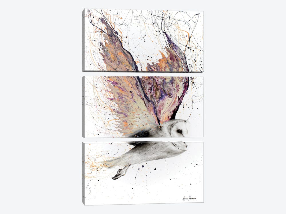 Heart Winged Owl by Ashvin Harrison 3-piece Canvas Print