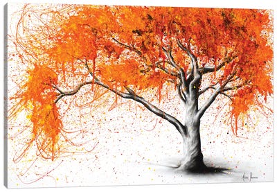 Autumn Flames Canvas Art Print - Hyper-Realistic & Detailed Drawings