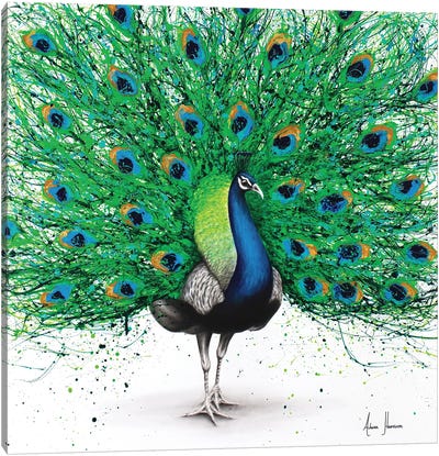 Pavo Pthalo Canvas Art Print - Peacock Art