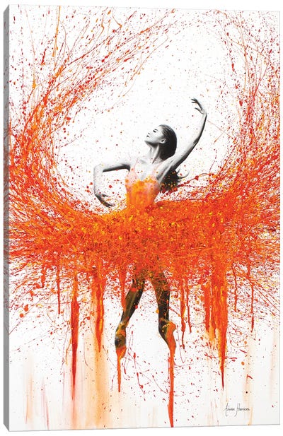 Dance With Fire Canvas Art Print - Dancer Art