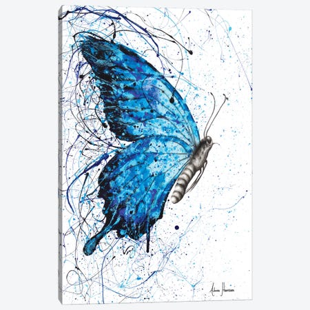 Blue Butterfly Rains Canvas Print #VIN225} by Ashvin Harrison Canvas Wall Art