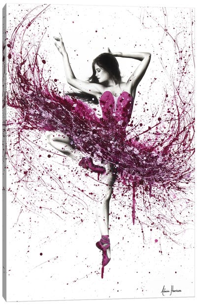 Royal Rubellite Ballerina Canvas Art Print - Beauty Art