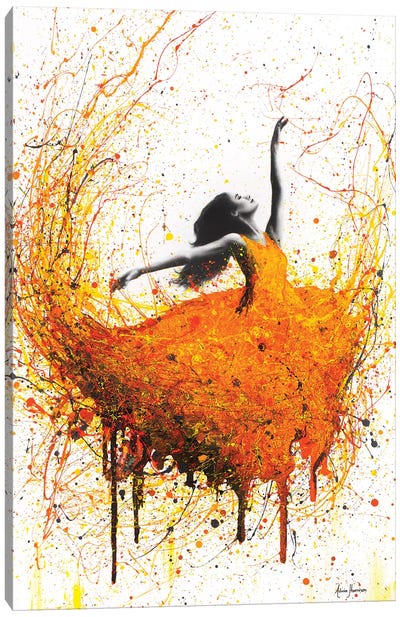Tangelo Fire Dance Canvas Art Print - Orange Art