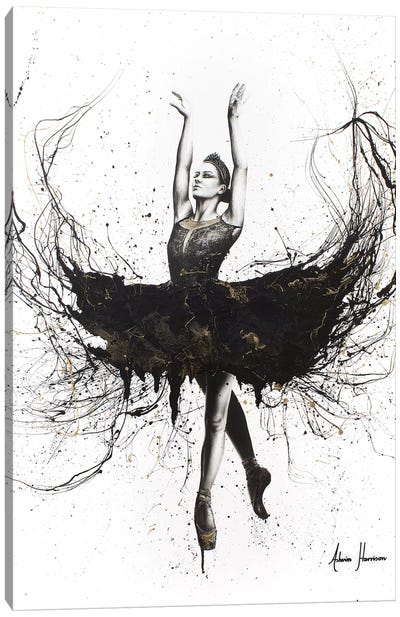 The Black Swan Canvas Art Print - Hyper-Realistic & Detailed Drawings
