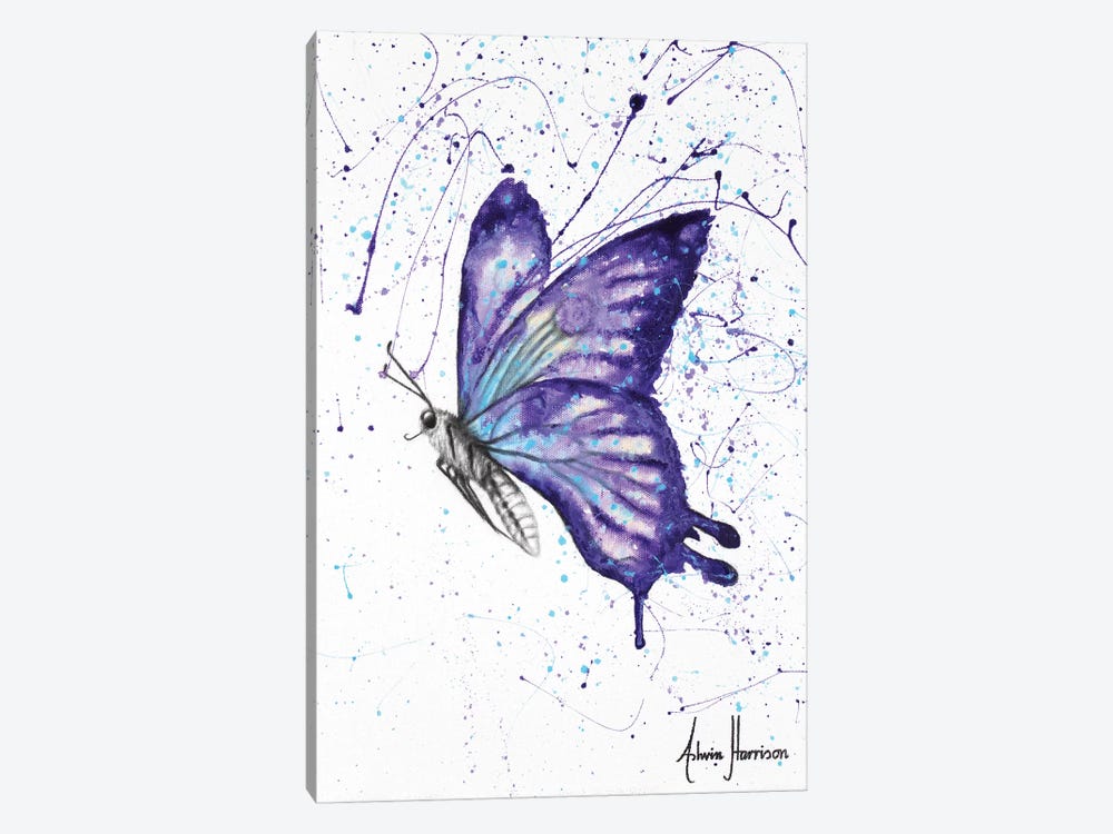 Lavender Butterfly by Ashvin Harrison 1-piece Canvas Art Print