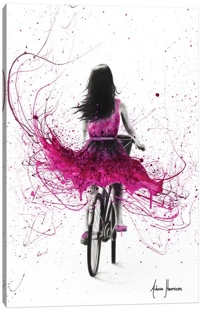 Quintessential Cycle Canvas Art Print - Pink Art